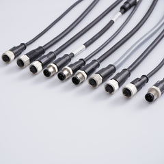 M12 round connector, injection molded