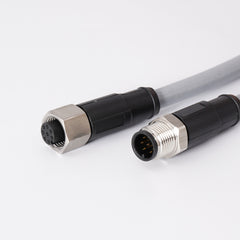 M12 round connector, injection molded